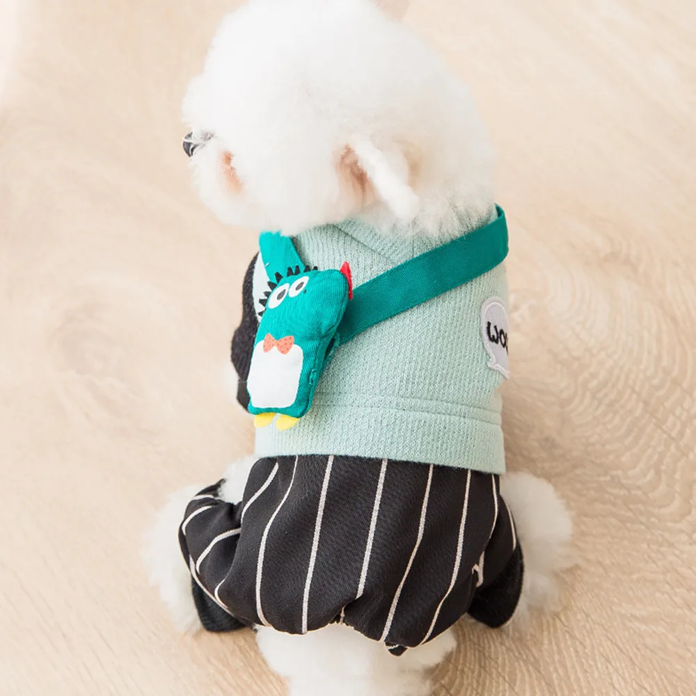 

Miflame Patchwork Dog Hoodies With Bag Small Dog Clothes Winter Pomeranian Poodle Clothes Dog Sweatshirt For Pet Clothes Stripe