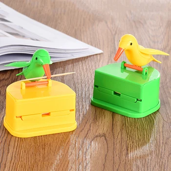 

Auto Toothpick Holder Dispenser Cute Hummingbird Toothpick Holder Container Cleaning Teeth Table Decor Toothpick Case Gift
