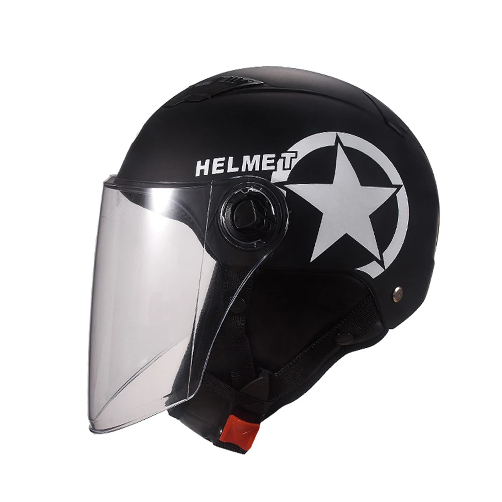 Мотоциклетный шлем Защита ветрозащитный унисекс головной убор Универсальный Регулируемый мотоциклетный шлем полуоткрытый для 4 сезонов - Цвет: Transparent Glass