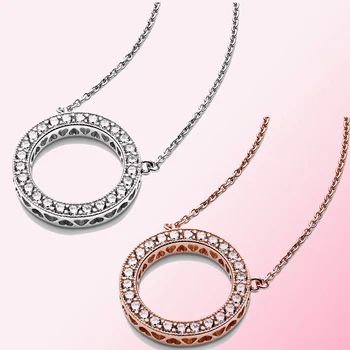

2019 100% 925 Sterling Silver Classic Hearts of Necklace Women Charm Fashion Personality Jewelry Free Shipping Wholesale
