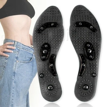 EiD Unisex Magnetic Massage Insoles Foot Acupressure Shoe Pads Therapy Slimming Insoles for Weight Loss Transparent Black Blue - Thumbnail 8