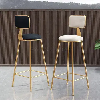 

Bar Chair Simple Iron Bar Dining Chair Modern Cafe Leisure High stool Nordic Wind Home Bar High Chair