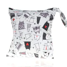 Термополиуретановые водонепроницаемые Многоразовые подгузники 28x30 см, напечатанные карманные сумки для подгузников, дорожные влажные сухие сумки, маленький размер, сумка для мам