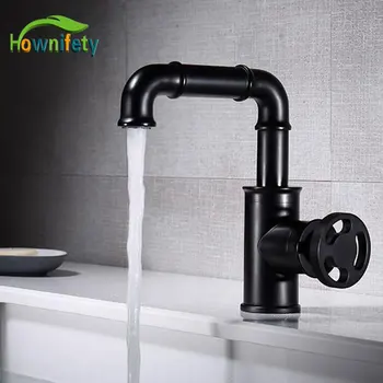 

Blacked New Style Basin Sink Faucet Free Ship Hot Cold Mixer Crane Tap Rotation Handle Deck Mount Modern Bathroom faucets