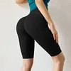 SOISOU Nylon Women's Shorts Gym Yoga Fitness Women's Cycling Shorts High Waist Tight Elastic Breathable No T Line 5 Colors