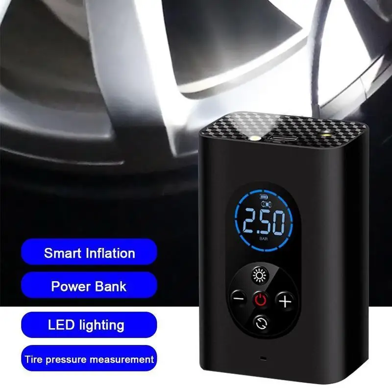 Portable Car Air Compressor Electric Cordless Tire 150 Inflator Air Digital Rechargeable Auto Balls For Car Motorcycle PSI L9V3