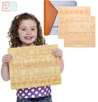 Montessori Language Toy Wooden English Alphabet And 0-9 Numbers Geometric Cognitive Writing Board Children Early Educational Toy 1