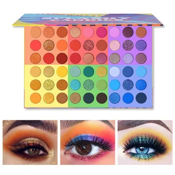 

6 In 1 Splashy Candies 54 Colors Eye Shadow Palette Vivid Summer Look Eyes Makeup Glitter Shimmer Matte Eyeshadow Powder