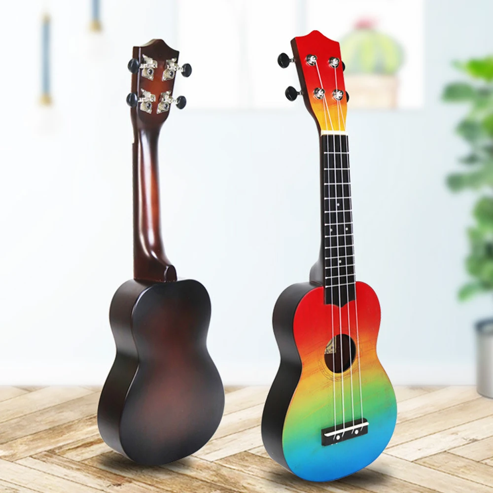 21 inch UKulele Kids Wooden 4 String Portable Guitar Instrument for Children Pick Stringed Instruments Mini Guitars | Спорт и