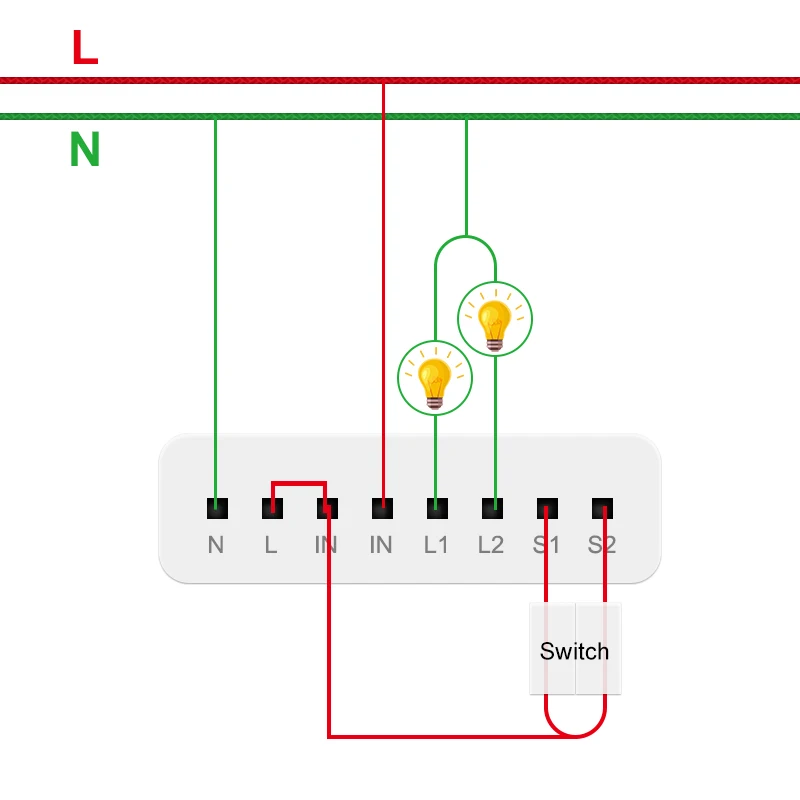 Блок управления Aqara Zigbee двухканальный модуль умсветильник льником работает с