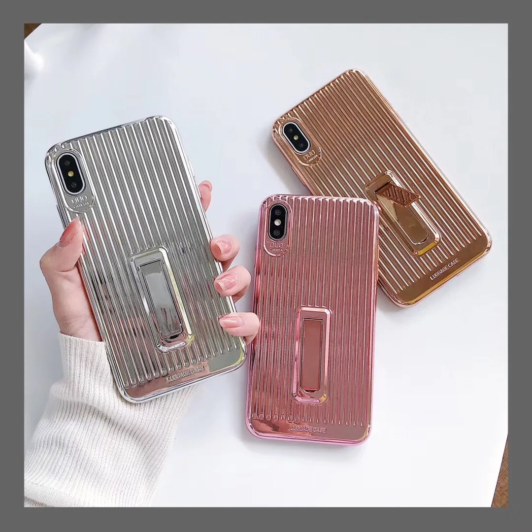 

Simple Finger Ring Holder Phone Stand Holder Case for IPhone Xs X Xr Xsmax 6 7 8 Plus Case Plating Solid Phone Case Cover