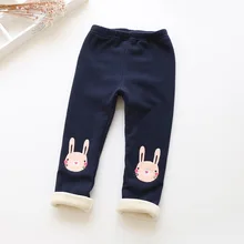 Г. Осенне-зимняя верхняя одежда в Корейском стиле, стиль, модная верхняя одежда с рисунком кролика для девочек универсальные плотные детские леггинсы с начесом, Fa