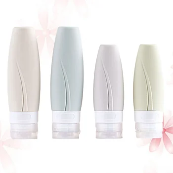 

4PCS Portable Durable Empty Silicone Storage Containers Subpackaging Bottles Refillable Bottles for Travel Outdoor Lotion