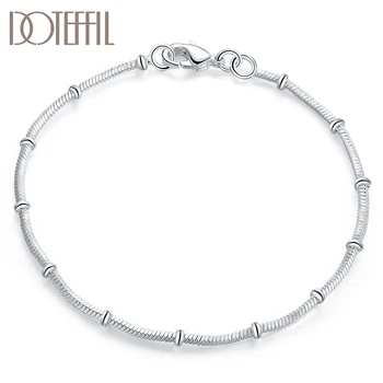 

DOTEFFIL 925 Sterling Silver Snake Bone Chain Bracelet For Women Wedding Engagement Party Fashion Jewelry