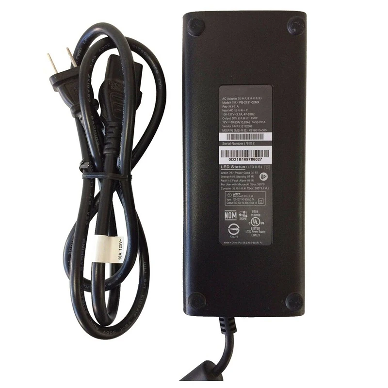 Для Xbox 360 Slim Игровая консоль 1 шт. US Plug AC адаптер питания зарядное устройство черный пластик источник питания аксессуары