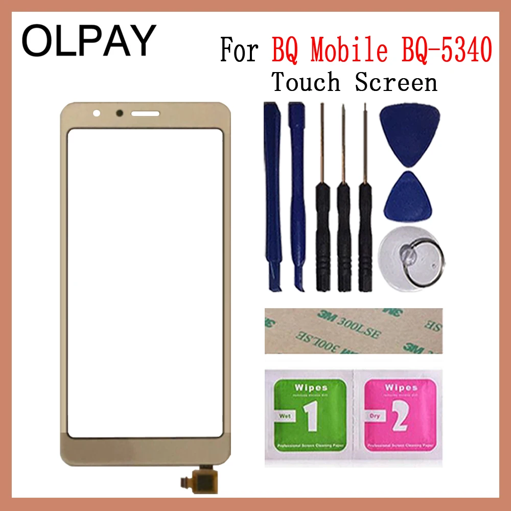 OLPAY 5.34 inch Touch Screen For BQ Mobile BQ-5340 BQ 5340 Touch Screen Digitizer Panel Front Glass Lens Sensor Repair And Tools