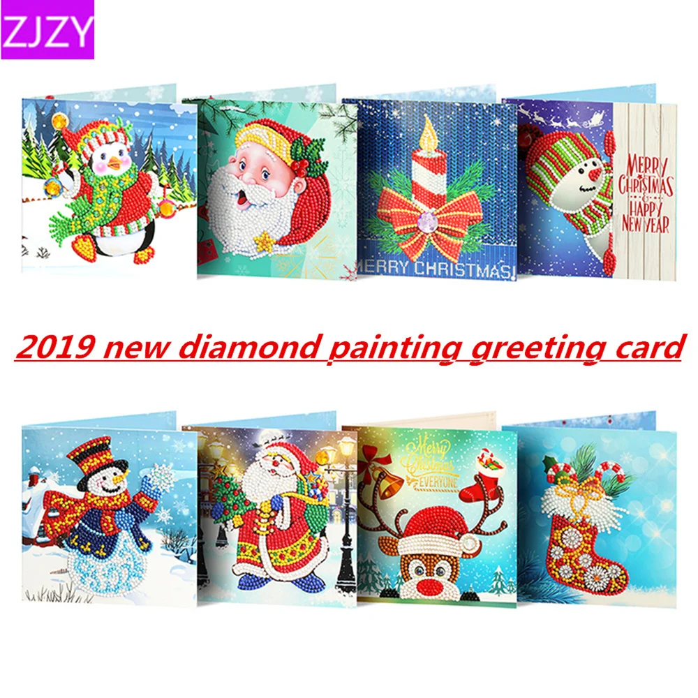 

Diamond Painting Christmas Card for Girl Kids Wife Birthday Cake Greeting Card Postcards Gifts Card with Envelop Handmade Gift