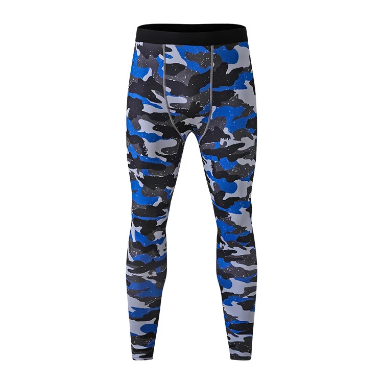 Dark blue Мужские компрессионные штаны камуфляжные беговые Baselayer крутые сухие спортивные колготки леггинсы для спортзала для игры в баскетбол Велоспорт Йога Пешие прогулки - Цвет: Dark blue
