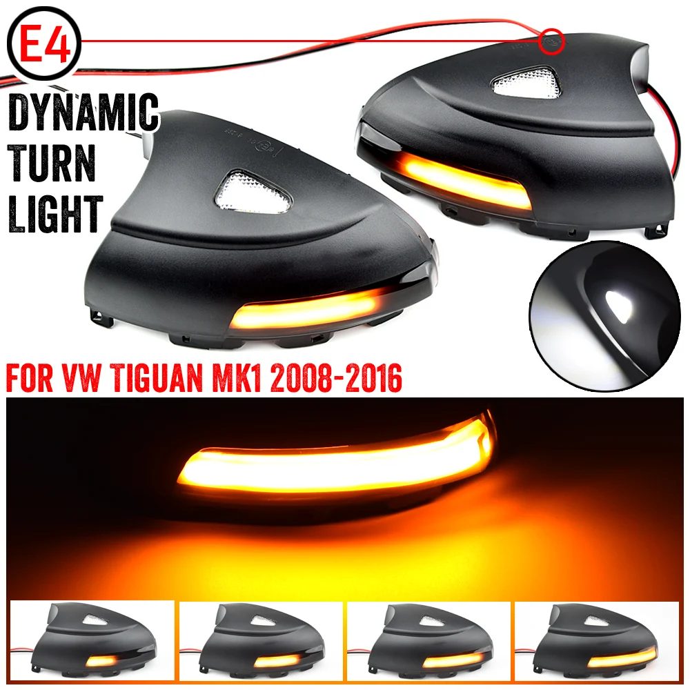 Car Left Right Rearview Side Mirror Turn Signal LED Repeater Light Lamp For VW Sharan 2012-2015 Tiguan 2008-2016 Dynamic lights