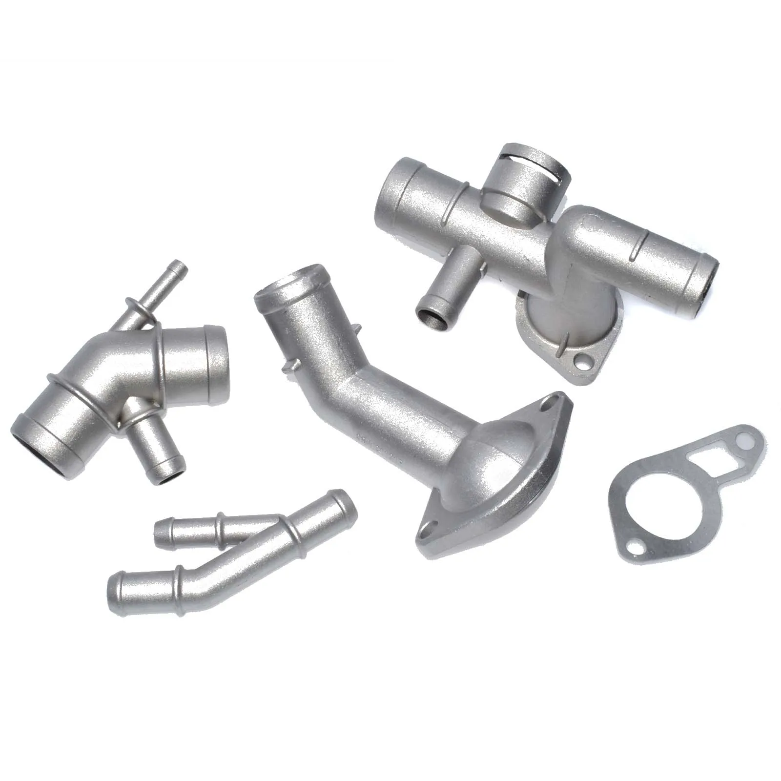 Aluminum Thermostat Radiator Water Outlet Hose Connector Coolant Flange Pipe For Audi VW Seat Skoda 1.8L 1.8T 06A121133J