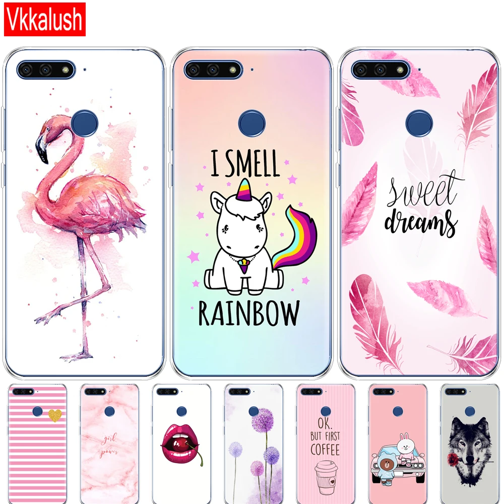 

case For Huawei Honor 7C 5.7 Inch Case Cover Soft tpu Silicon Cute Cover Back Protective Phone Case For Huawei honor 7c Aum-L41