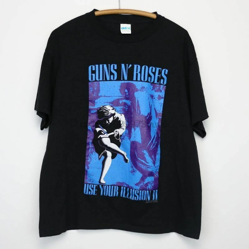 

Vintage 1991 Guns N Roses Use Your Illusion Tour Black Shirt Top USA SIZE