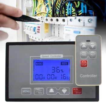 

LCD Smart Digital Display 0~100% Adjustable 60A PWM DC Motor Speed Controller Timing Reversible Remote Control 10-55V