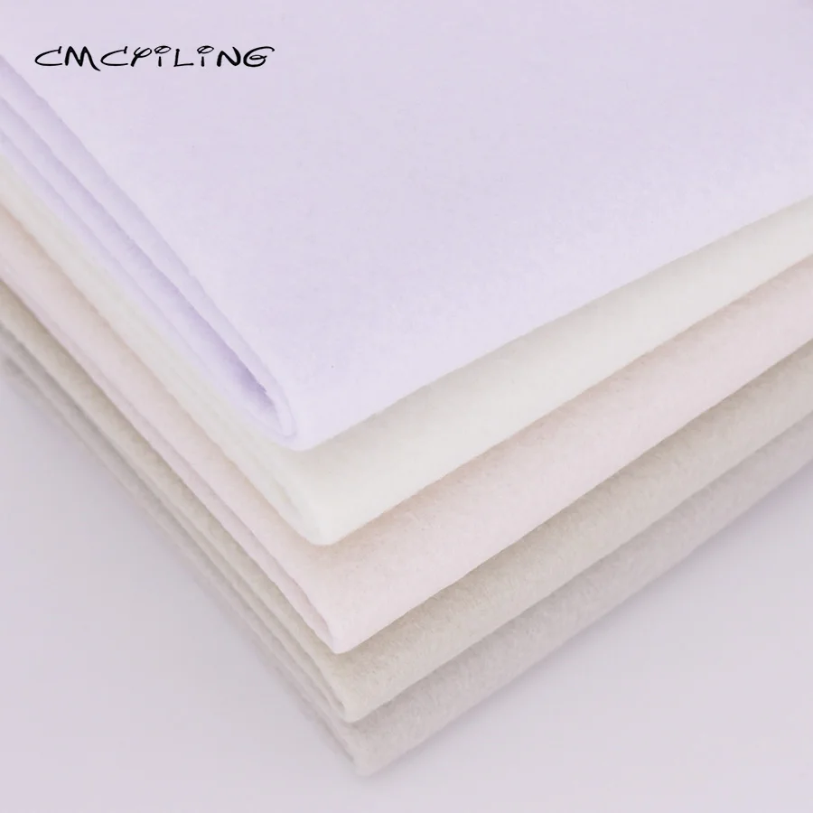 White Series Patchwork Soft Felt Fabric Needlework DIY Sewing Dolls Crafts/Non-Woven/Polyester Cloth 25cmx28cm 5Pcs/Lot