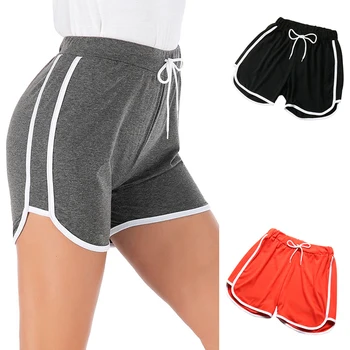 

Summer Women Shorts High Waist Wide Leg Ladies Casual Sports Jogging Shorts Solid Color Slim Shorts