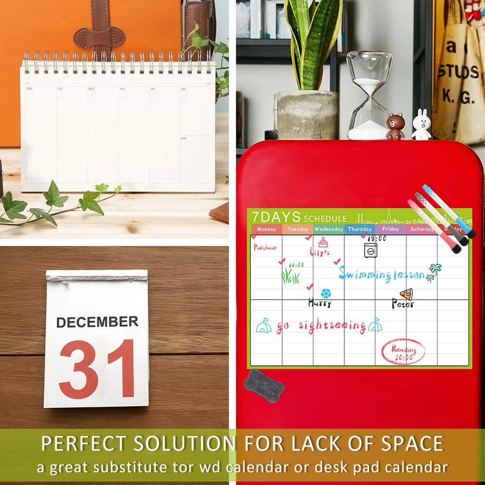 Перезаписываемая ежемесячная неделя, расписание на холодильник, Магнитная мягкая доска, Еженедельный план, доска, семейная офисная записная памятка