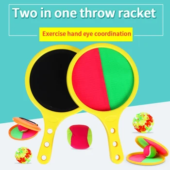 

2 In 1 Sports Sticky Ball Sucker Racket Anti-skid Kids Toys Fitness Game Shoot Parent-child Interactive Indoor Outdoor Toys Gift