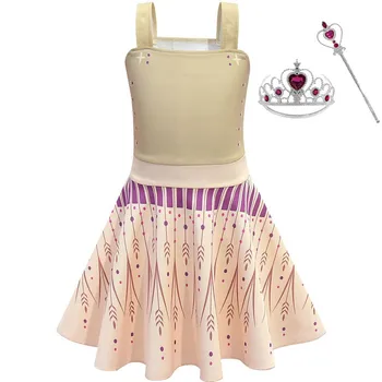 

Princess Dress Girls Anna Elsa 2 Cosplay Party christmas anna dress Girl Clothing Snow Queen 2 girls kids dress Vestidos