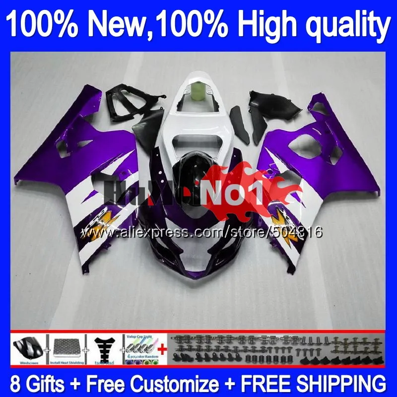 Корпус для SUZUKI GSXR600 GSX R600 K4 GSX-R600 2004 2005 15MC. 109 GSXR-750 GSXR 750 600 CC 04 05 GSXR750 04 05 обтекатель высококачественным сиреневым австралийским
