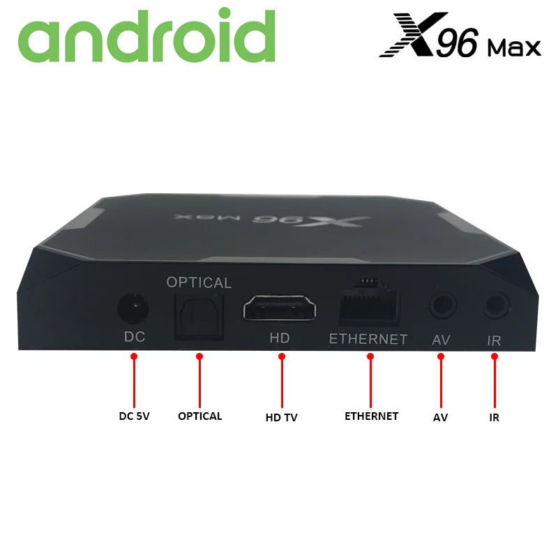 ТВ приставка X96 Max на Android 8 1 четырехъядерный процессор H265 STB Amlogic S905X2 DDR4 4 Гб 32 ГБ 2 16