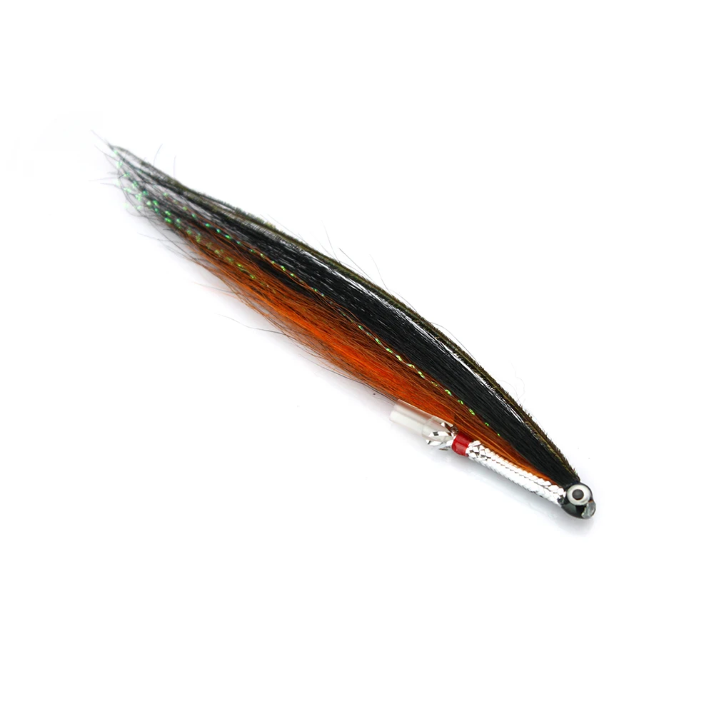 Elver Sunray черный оранжевый лосось мух морской форели пластиковые трубки(8-pack
