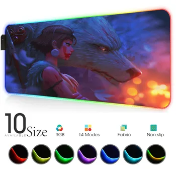 

Light mat glow RGB Mouse Pad Black Gamer Accessories Large LED MousePad xXL Gaming Desk PC with Backlit Rubber computer Pads