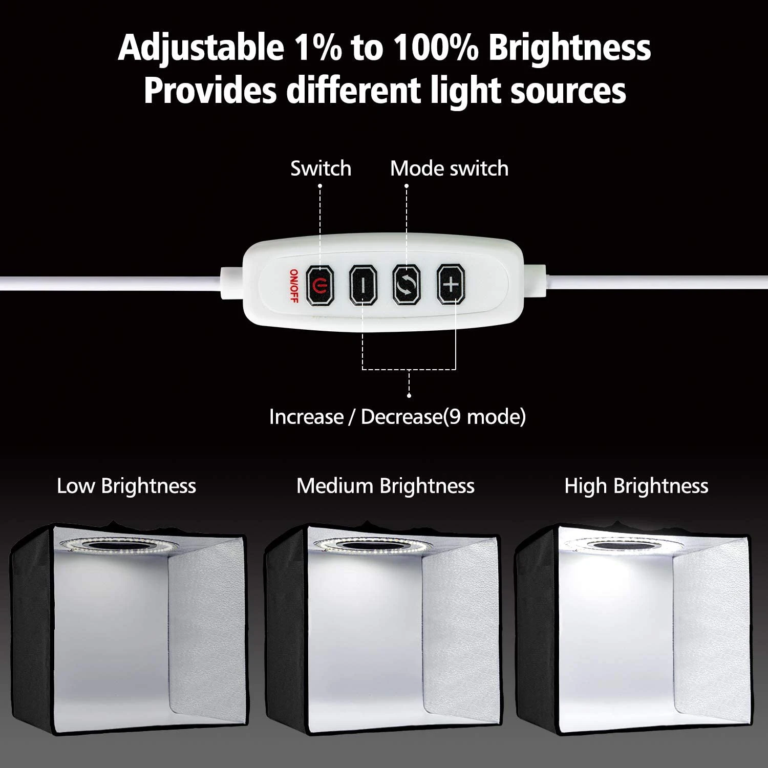 Photography Studio Light Box 12" 30cm Portable Photo Booth Dimmable Table Top Flashery Shooting Tent LED Lighting 6 Backdrops