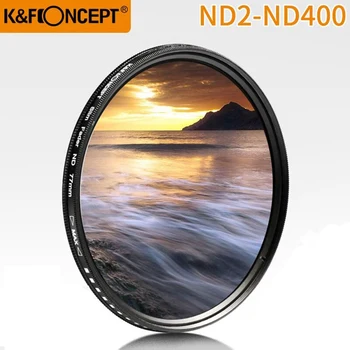 

K&F CONCEPT ND2-400 nd filter 37/40.5/43/46/49/52/55/62/67/72/77mm Adjustable Neutral Density Fader Variable Camera Lens Filter