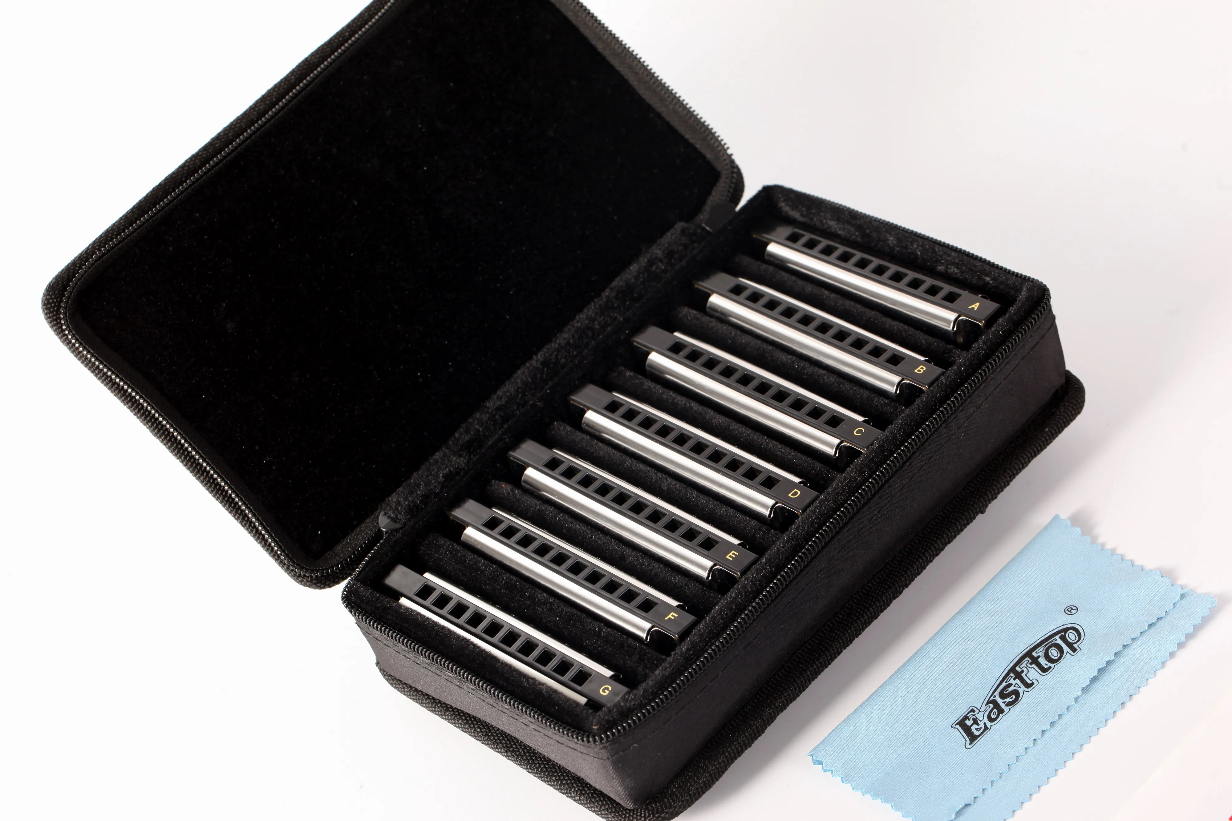East top mouth organ diatonic harmonica with 7 keys,harmonica set music blues harp for beginner,player,gift