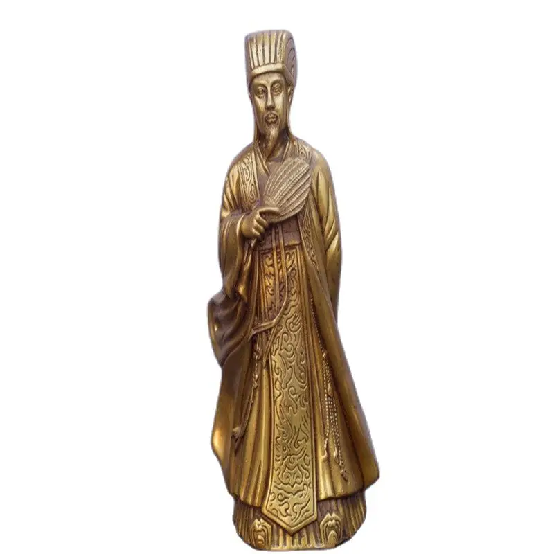 Chinese Old Bronzes Zhu Geliang Copper Statue Statues & Sculptures