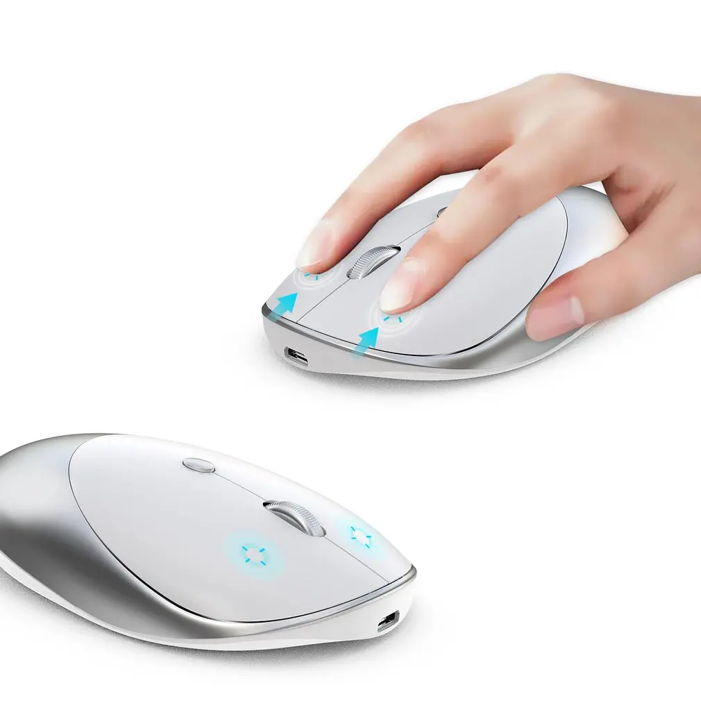 Три режима Bluetooth 3,0/5,0 беспроводная мышь можно подключить 3 компьютера Бесшумная дизайнерская оптическая перезаряжаемая мышь для ПК MAC ноутбука