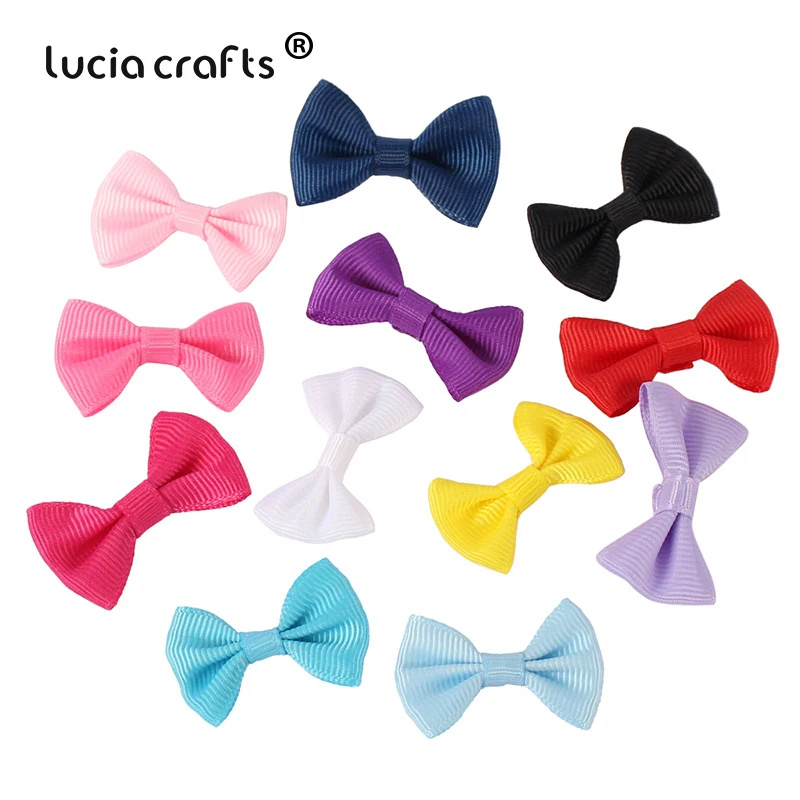 Mixed colors 24pcs Lucia crafts, 3,5*2 см, разноцветные, Grossgrain, банты для девочек, бутик, мини-бант для волос, головной убор, сделай сам, одежда для рукоделия, 12 шт./24 шт., B0910 - Цвет: Mixed colors 24pcs