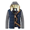 Winter Men's Thick Jackets Knitted Long Sleeve Hooded Parkas Patchwork Full Zipper Fashionable Causal Fleece Padded Coat EU Size ► Photo 3/6