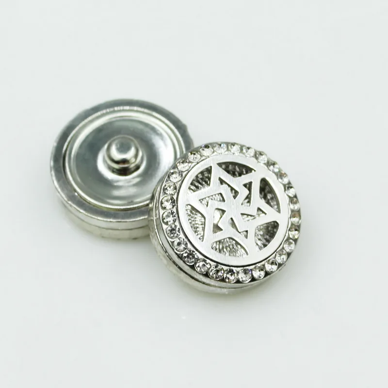 New 10pcs Aromatherapy Button Locket Magnetic Stainless Steel Essential Oil Diffuser Snap Button Fit 18MM Snap Bracelet Jewelry