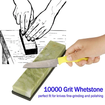 

Sharpener Whetstone Natural Emerald Sharpening Stone Fine Whetstone Grinding Grindstone Honing Kitchen Tool W/ Base 10000 Grit