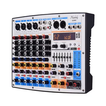 

Muslady DDM8 Compact 8 Channels Mixer Mixing Console with 99 DSP Effects 7-Band EQ Built-in 48V Phantom Power Supply