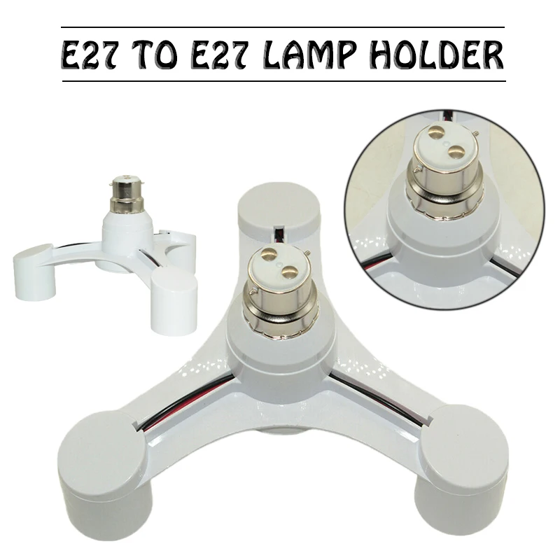 E27 Base Socket Splitter LED Light Lamp Bulb Adapter Holder Converter Socket 
