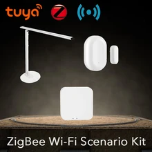 Tuya Беспроводное зарядное устройство USB порт зарядка смартфон настольная лампа ZigBee ступица датчик двери DIY сценарный комплект безопасности