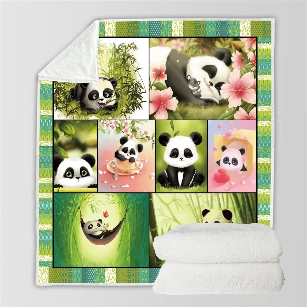 3D-Panda-Sherpa-Blanket-Back-to-School-Scotland-Pattern-Custom-Bed-Sofa-Printed-Fleece-Plush-Throw (2)