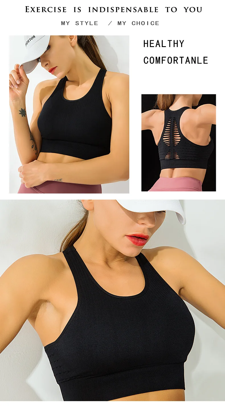 Women Sports Bra Seamless Crop Top Sexy Mesh Sports Top Push Up Female Gym Tank Top Fitness Sports Underwear Running Yoga Bra